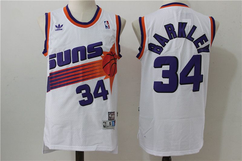 Men Phoenix Suns #34 Barkley White Adidas NBA Jerseys->->NBA Jersey